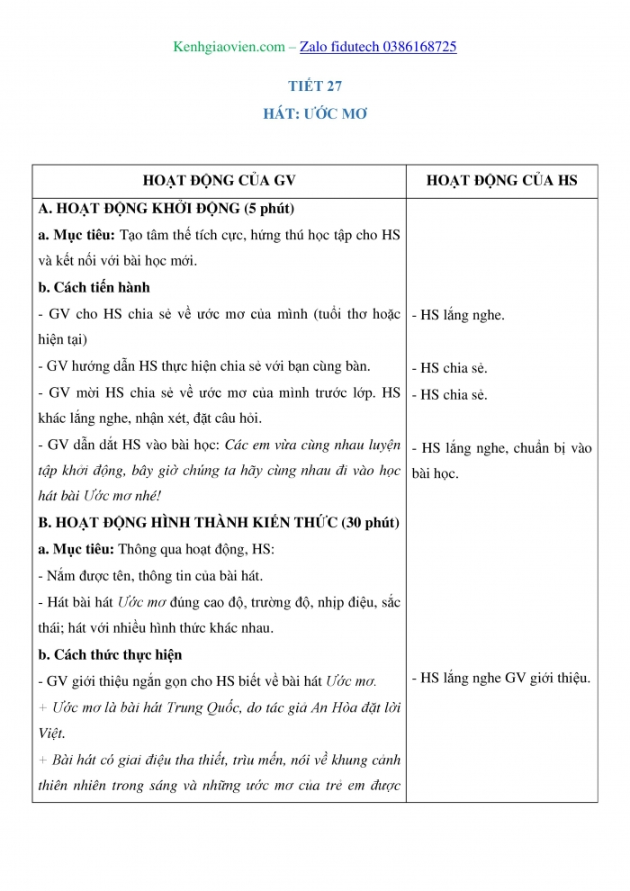 Giáo án và PPT Âm nhạc 4 cánh diều Chủ đề 7: Ước mơ