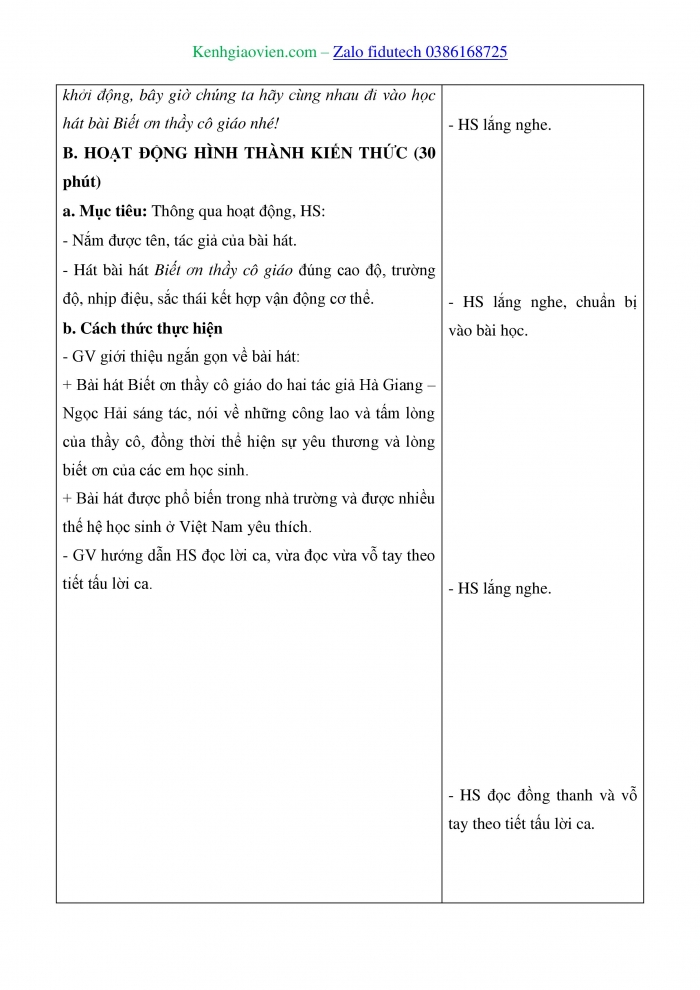 Giáo án và PPT Âm nhạc 4 cánh diều Chủ đề 8: Biết ơn thầy cô