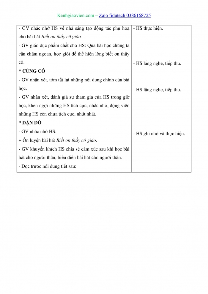 Giáo án và PPT Âm nhạc 4 cánh diều Chủ đề 8: Biết ơn thầy cô