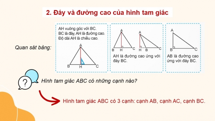 Giáo án điện tử Toán 5 kết nối Bài 25: Hình tam giác. Diện tích hình tam giác