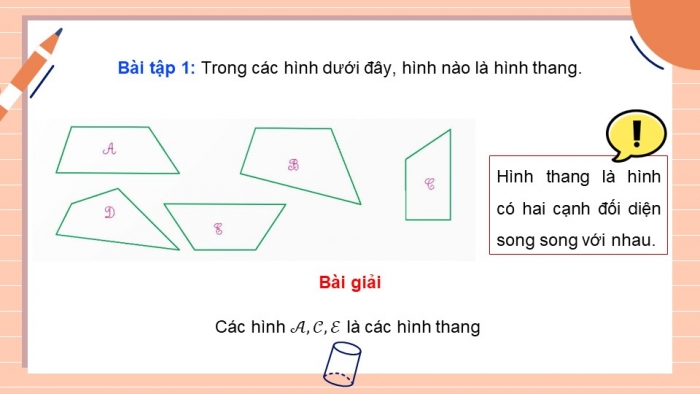 Giáo án điện tử Toán 5 kết nối Bài 26: Hình thang. Diện tích hình thang