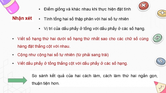 Giáo án điện tử Toán 5 chân trời Bài 28: Cộng hai số thập phân