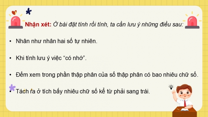 Giáo án điện tử Toán 5 chân trời Bài 31: Nhân một số thập phân với một số tự nhiên