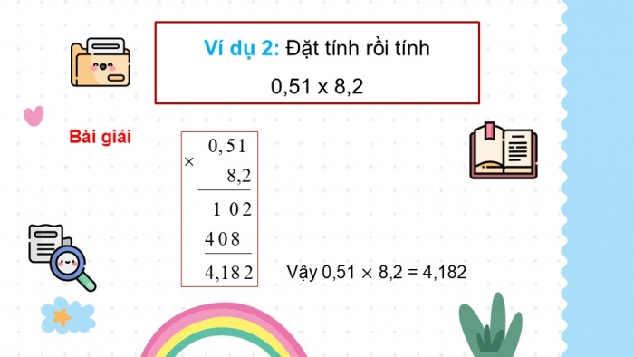 Giáo án điện tử Toán 5 chân trời Bài 32: Nhân hai số thập phân