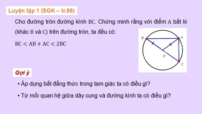 Giáo án điện tử Toán 9 kết nối Bài 14: Cung và dây của một đường tròn