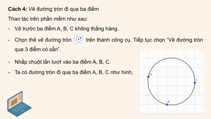 Giáo án điện tử Toán 9 chân trời Hoạt động thực hành và trải nghiệm 2: Vẽ đường tròn bằng phần mềm GeoGebra