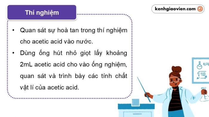 Giáo án điện tử KHTN 9 cánh diều - Phân môn Hoá học Bài 24: Acetic acid