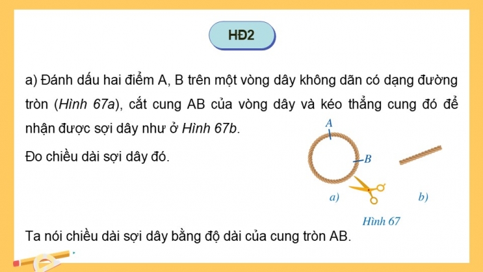 Giáo án điện tử Toán 9 cánh diều Bài 5: Độ dài cung tròn, diện tích hình quạt tròn, diện tích hình vành khuyên