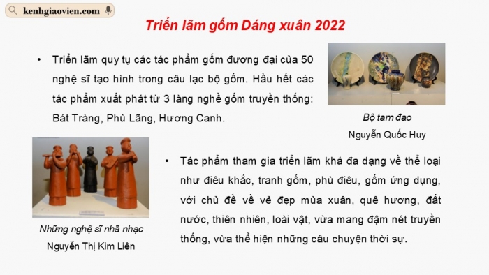 Giáo án điện tử Mĩ thuật 12 Lí luận và Lịch sử mĩ thuật Kết nối Bài 1: Khái quát về hoạt động triển lãm mĩ thuật