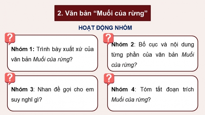 Giáo án điện tử Ngữ văn 12 kết nối Bài 4: Muối của rừng (Trích – Nguyễn Huy Thiệp)