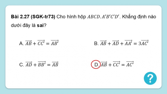 Giáo án điện tử Toán 12 kết nối Bài tập cuối chương II