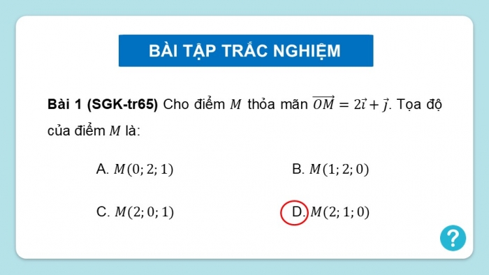 Giáo án điện tử Toán 12 chân trời Bài tập cuối chương II