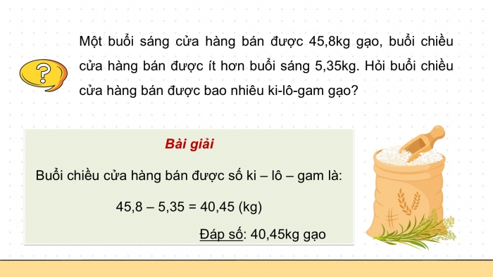 Giáo án PPT dạy thêm Toán 5 Kết nối bài 20: Phép trừ số thập phân