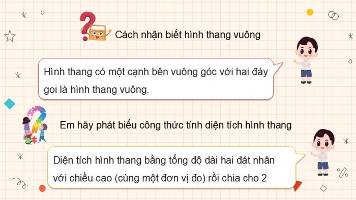 Giáo án PPT dạy thêm Toán 5 Kết nối bài 26: Hình thang. Diện tích hình thang