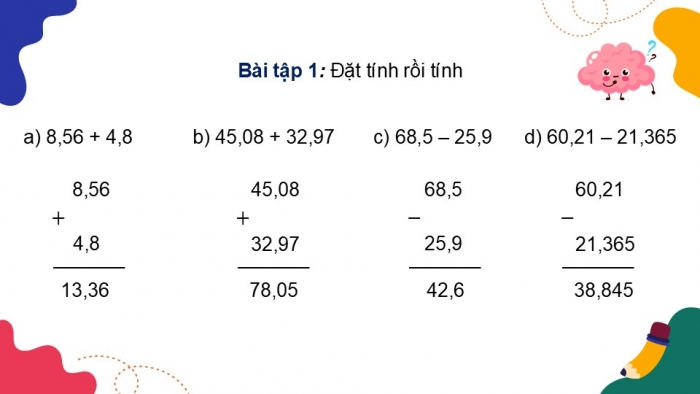 Giáo án PPT dạy thêm Toán 5 Kết nối bài 31: Ôn tập các phép tính với số thập phân