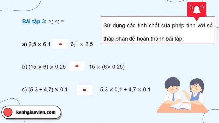 Giáo án điện tử Toán 5 kết nối Bài 24: Luyện tập chung