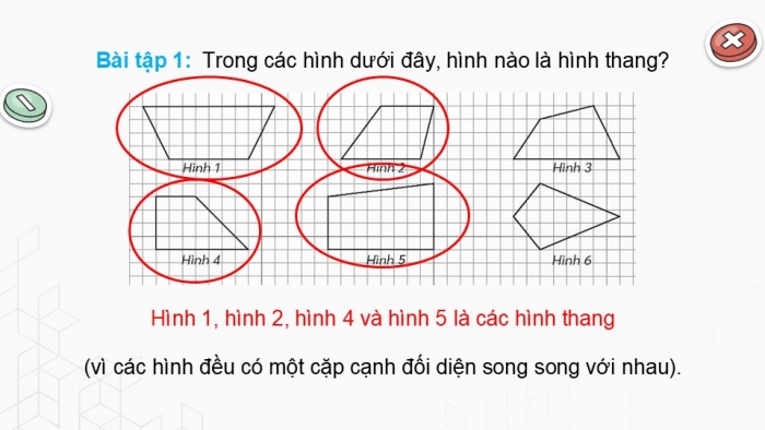 Giáo án điện tử Toán 5 chân trời Bài 45: Hình thang