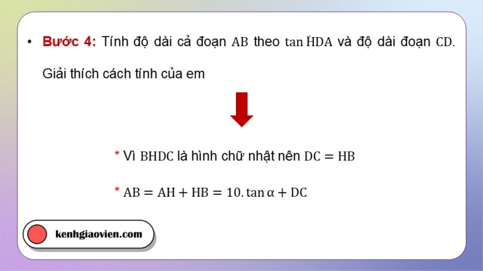 Giáo án điện tử Toán 9 kết nối Hoạt động thực hành trải nghiệm: Tính chiều cao và xác định khoảng cách