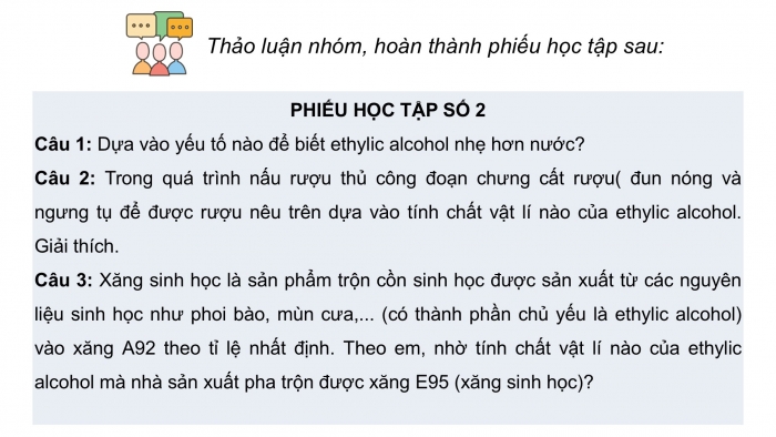 Giáo án điện tử KHTN 9 chân trời - Phân môn Hoá học Bài 24: Ethylic alcohol