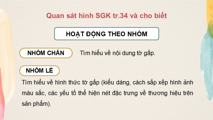 Giáo án điện tử Mĩ thuật 9 chân trời bản 1 Bài 8: Thiết kế tờ gấp