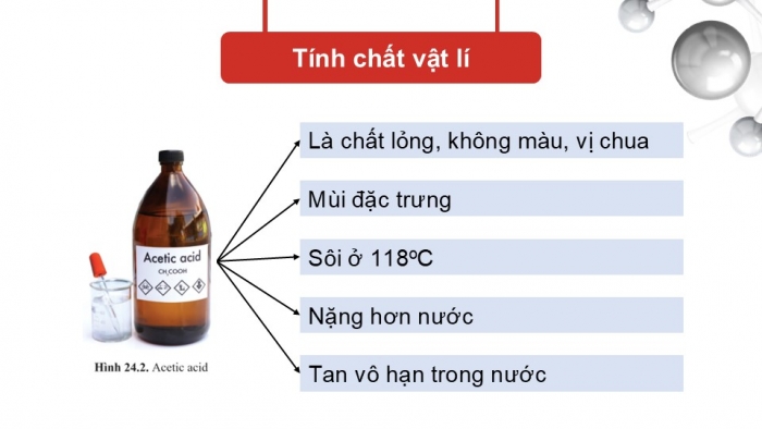 Giáo án điện tử KHTN 9 cánh diều - Phân môn Hoá học Bài 24: Acetic acid