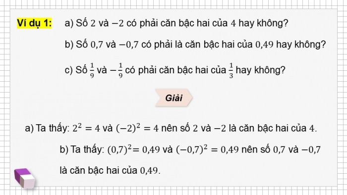 Giáo án điện tử Toán 9 cánh diều Bài 1: Căn bậc hai và căn bậc ba của số thực