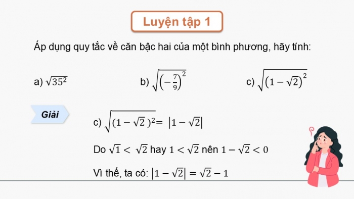 Giáo án điện tử Toán 9 cánh diều Bài 2: Một số phép tính về căn bậc hai của số thực