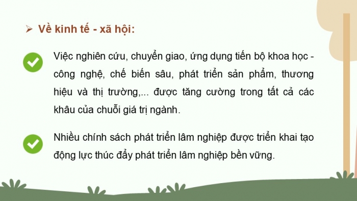 Giáo án điện tử Địa lí 12 kết nối Bài 12: Vấn đề phát triển ngành lâm nghiệp và ngành thuỷ sản