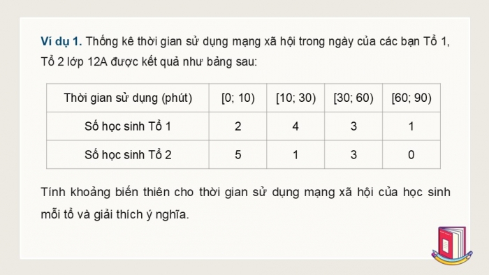 Giáo án điện tử Toán 12 kết nối Bài 9: Khoảng biến thiên và khoảng tứ phân vị