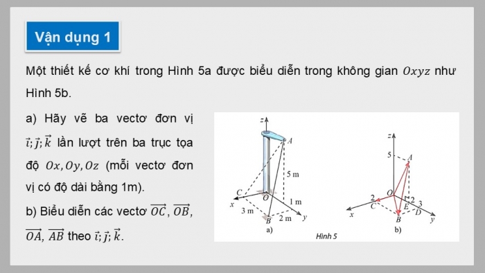 Giáo án điện tử Toán 12 chân trời Bài 2: Toạ độ của vectơ trong không gian