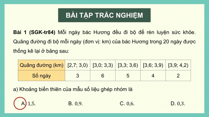 Giáo án điện tử Toán 12 chân trời Bài tập cuối chương III