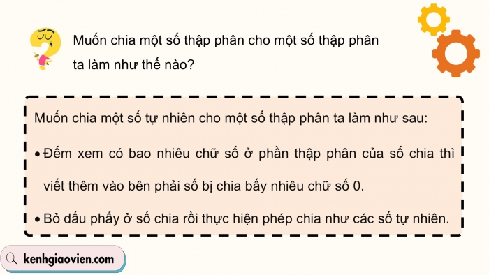 Giáo án PPT dạy thêm Toán 5 Kết nối bài 22: Phép chia số thập phân