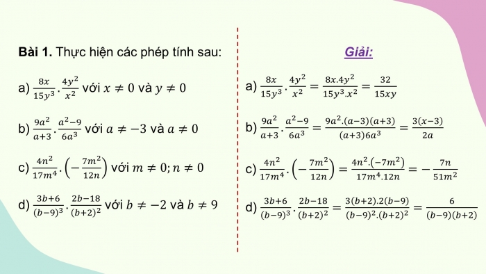 Giáo án PPT dạy thêm Toán 8 cánh diều Bài 3: Phép nhân, phép chia phân thức đại số