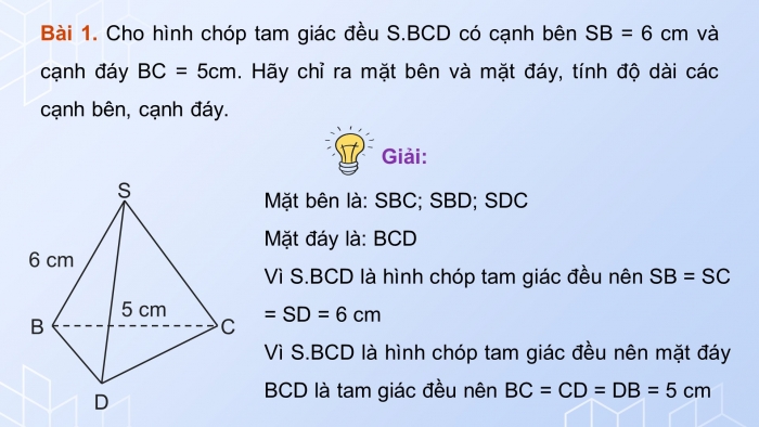 Giáo án PPT dạy thêm Toán 8 cánh diều Bài 1: Hình chóp tam giác đều