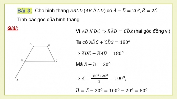 Giáo án PPT dạy thêm Toán 8 cánh diều Bài 3: Hình thang cân