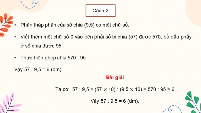 Giáo án điện tử Toán 5 kết nối Bài 22: Phép chia số thập phân (P2)