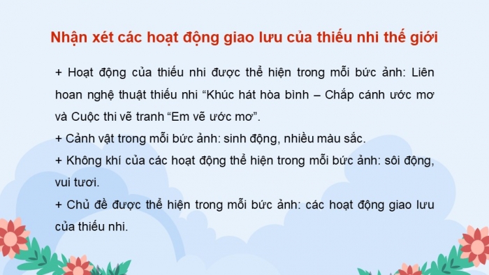 Giáo án điện tử Mĩ thuật 5 chân trời bản 1 Bài 2: Thiếu nhi thế giới với hoà bình