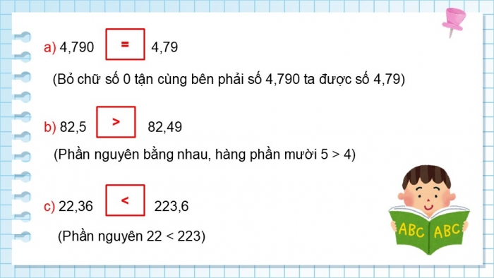 Giáo án điện tử Toán 5 chân trời Bài 52: Ôn tập số thập phân