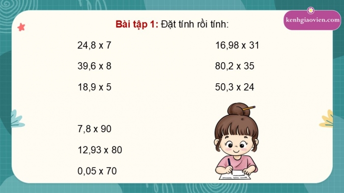 Giáo án điện tử Toán 5 cánh diều Bài 29: Nhân một số thập phân với một số tự nhiên