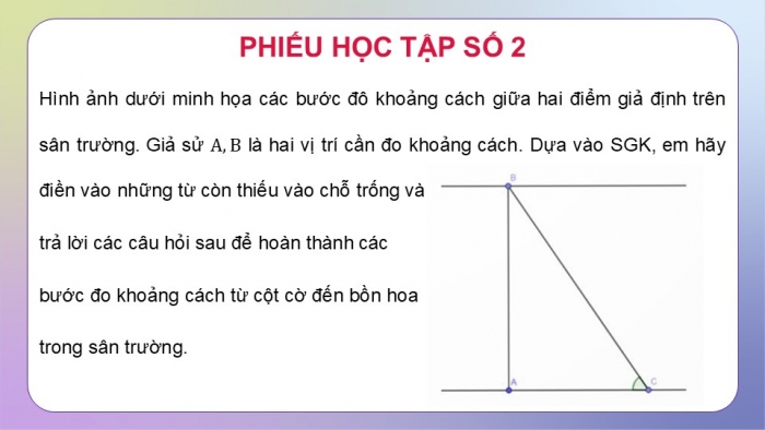 Giáo án điện tử Toán 9 kết nối Hoạt động thực hành trải nghiệm: Tính chiều cao và xác định khoảng cách