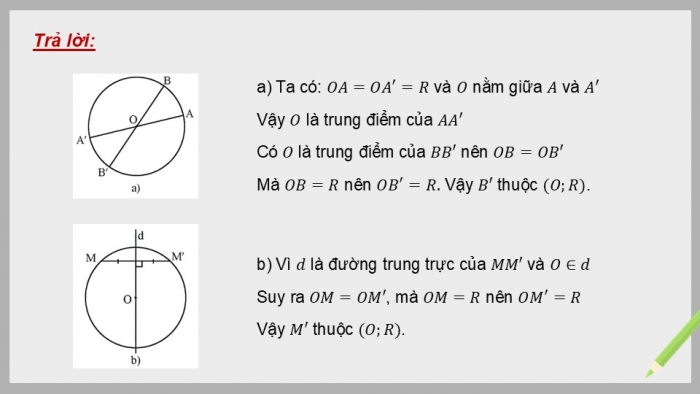 Giáo án điện tử Toán 9 chân trời Bài 1: Đường tròn