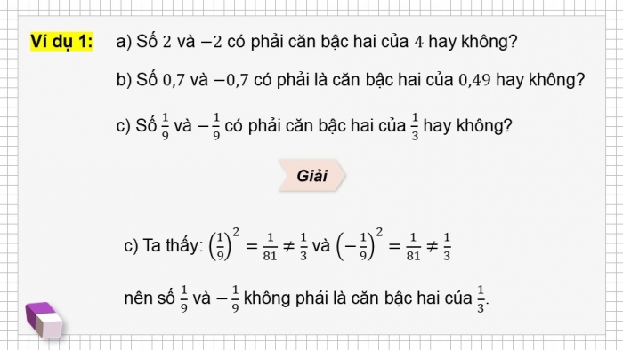 Giáo án điện tử Toán 9 cánh diều Bài 1: Căn bậc hai và căn bậc ba của số thực