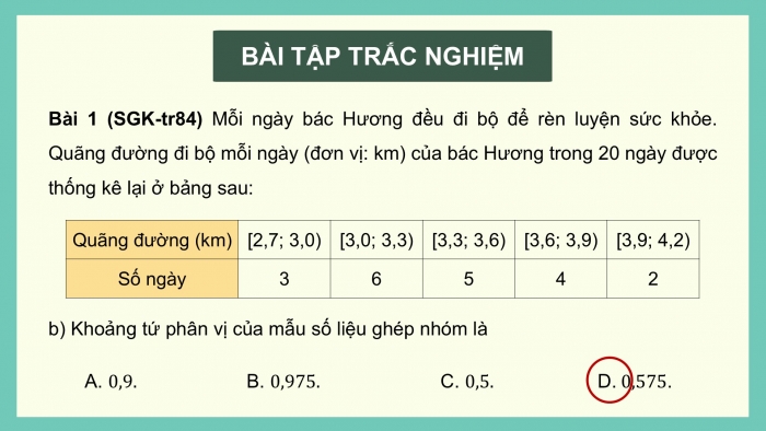 Giáo án điện tử Toán 12 chân trời Bài tập cuối chương III