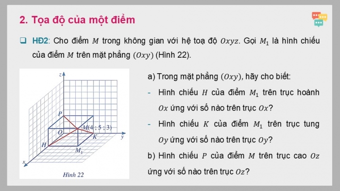 Giáo án điện tử Toán 12 cánh diều Bài 2: Tọa độ của vectơ