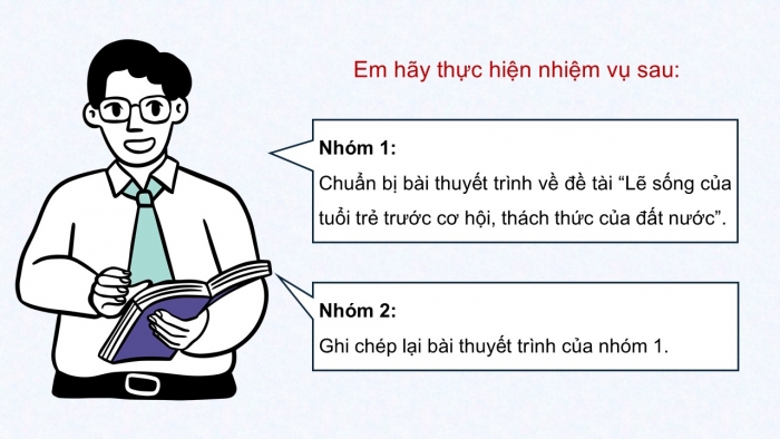 Giáo án điện tử Ngữ văn 12 cánh diều Bài 4: Thuyết trình về một vấn đề của tuổi trẻ có liên quan đến cơ hội và thách thức đối với đất nước