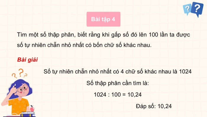 Giáo án PPT dạy thêm Toán 5 Kết nối bài 23: Nhân, chia số thập phân với 10; 100; 1000;... hoặc với 0,1; 0,01; 0,001;...