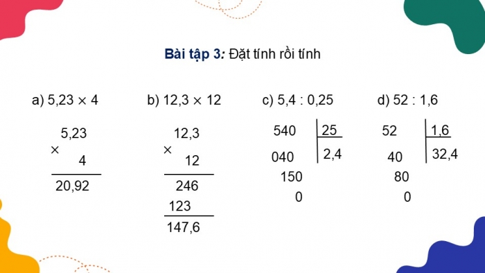 Giáo án PPT dạy thêm Toán 5 Kết nối bài 31: Ôn tập các phép tính với số thập phân