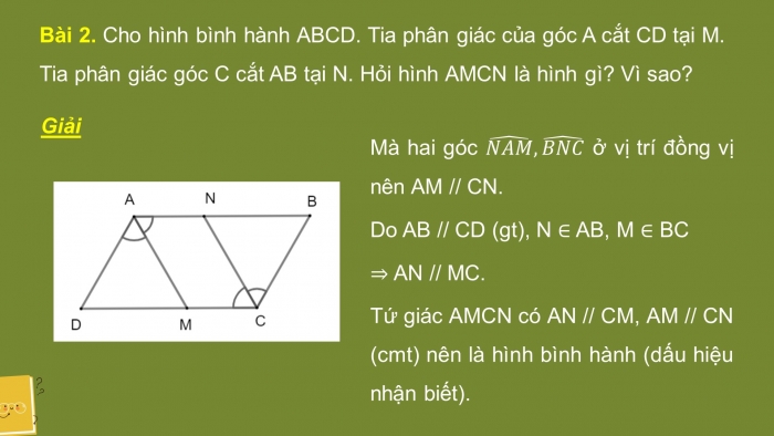 Giáo án PPT dạy thêm Toán 8 cánh diều Bài 4: Hình bình hành