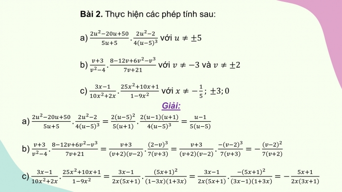 Giáo án PPT dạy thêm Toán 8 cánh diều Bài 3: Phép nhân, phép chia phân thức đại số