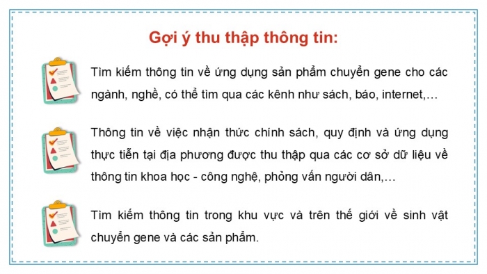 Giáo án điện tử chuyên đề Sinh học 12 chân trời Bài 4 Dự án: Tìm hiểu về một số sản phẩm chuyển gene và triển vọng của công nghệ gene